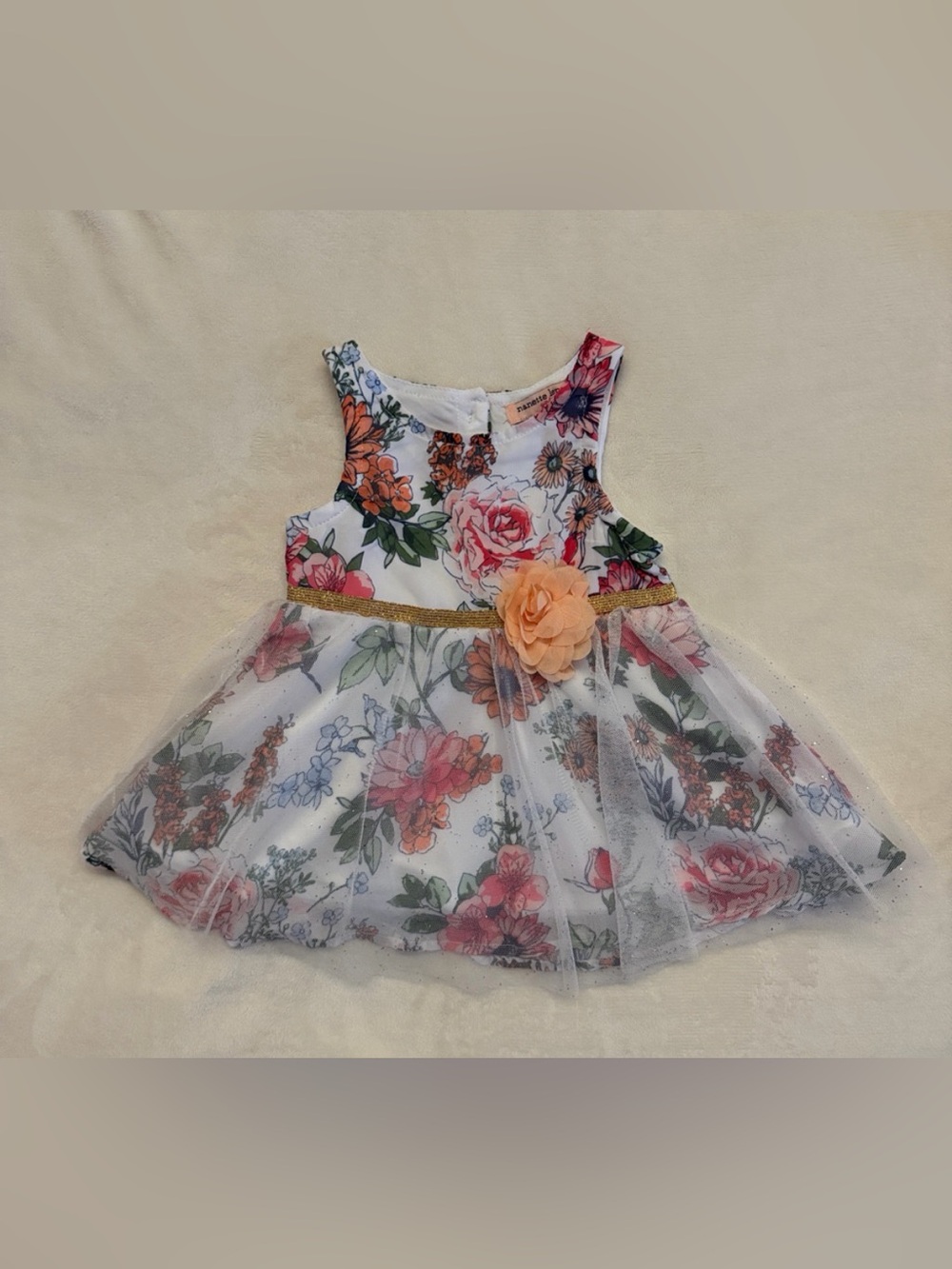 Nanette Lepore Girls Floral Dress in Pink and White